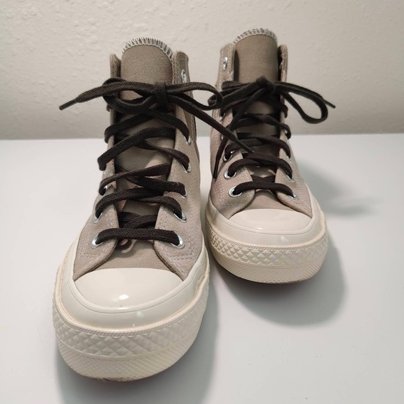 Converse Beige & Khaki Chuck 70 Patchwork Suede High Top Sneaker - Picture 4 of 10